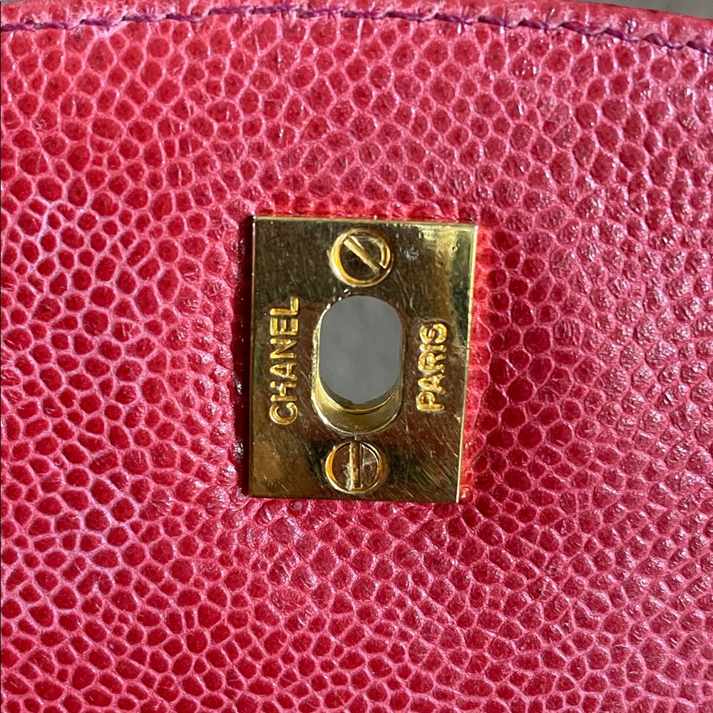 CHANEL  Authentic Red Vintage Backpack Triple CC Purse . Gold Plated Hardware - Picture 5 of 14
